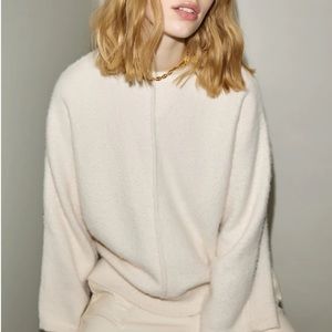 Melissa Nepton Oversized Faux Fur Sweater In Cream